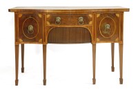 Lot 488 - A George lll inlaid mahogany serpentine sideboard