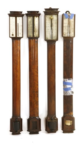 Lot 450 - A George III mahogany stick barometer