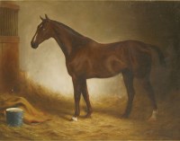 Lot 391 - Thomas E... Marson (fl.1890-1927)
'THE SINNER' - A BAY HUNTER IN A STABLE
Signed l.r.