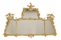 Lot 576 - A George III four plate glass overmantel mirror