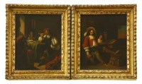 Lot 413 - After Frans van Mieris
A SOLDIER SMOKING;
A CAVALIER DRINKING
A pair