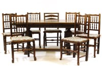 Lot 669 - An oak refectory table