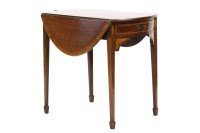 Lot 557 - A George III mahogany and satinwood pembroke table