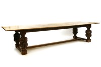 Lot 661 - A large oak Elizabethan style refectory table