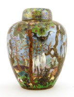 Lot 257 - A Wedgwood Fairyland lustre 'Ghostly Wood' Malfrey vase and cover