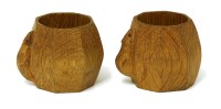 Lot 156 - A pair of Robert 'Mouseman' Thompson oak napkin rings