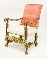 Lot 495 - A William and Mary walnut open armchair