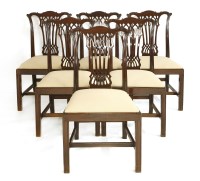 Lot 293 - A set of six Chippendale-style mahogany dining chairs