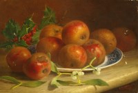 Lot 404 - Eloise Harriet Stannard (1829-1915)
STILL LIFE OF APPLES ON A PLATE WITH HOLLY AND MISTLETOE
Signed 1894 l.r.