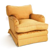 Lot 494A - An orange upholstered armchair