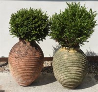 Lot 684 - A pair of terracotta pots