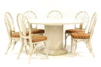 Lot 602 - A painted kitchen table and six chairs