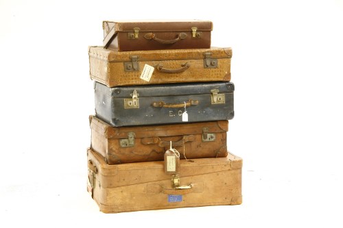 Lot 404 - Five various suitcases
