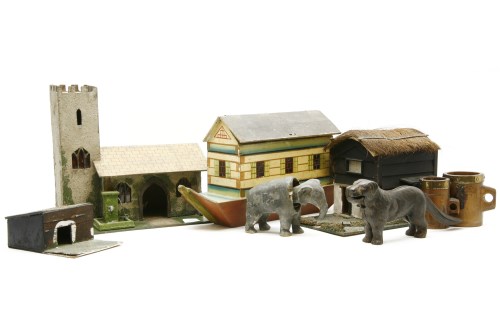 Lot 261 - A wooden Noah's Ark and animals