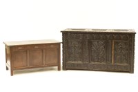 Lot 552 - An oak coffer