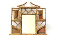 Lot 556 - A bamboo and lacquered mirror