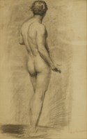 Lot 338 - Alfred Wolmark (1877-1961)
A STANDING MALE NUDE
Signed l.r.