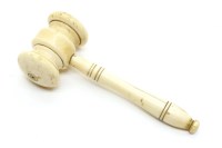 Lot 131 - An early 20th century ivory auctioneers gavel