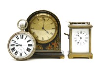 Lot 153 - A French brass carriage clock