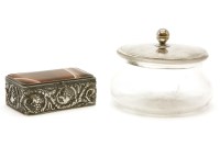 Lot 109 - A silver topped glass dressing table bowl