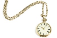 Lot 22 - A Continental gold enamel fob watch