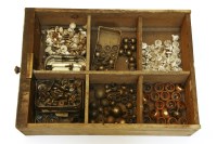 Lot 224A - A box of brass box feet and knobs