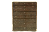 Lot 487 - A 19th century cabinet of 8 drawers. 59cm wide