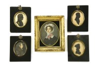 Lot 43 - Three 19th century silhouettes of two gentleman and a lady