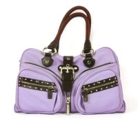 Lot 1124 - A Versace purple leather tote handbag