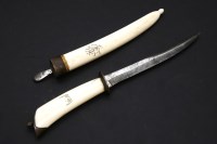 Lot 134 - A Middle Eastern ivory handled dagger
