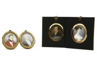 Lot 146 - A pair of 19th century miniatures on ivory