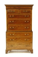 Lot 492A - A George III mahogany and satinwood inlaid chest on chest