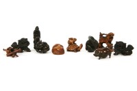 Lot 88 - A collection of carved wood netsuke