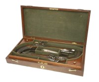 Lot 202 - A pair of flintlock Officer's pistols by Ross