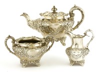 Lot 146 - A Victorian silver tea set