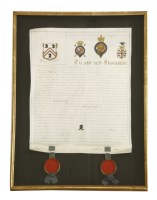 Lot 433 - A framed and glazed Royal Warrant from Sir Ralph Bigland Knight Garter to Edmund Lodge Esquire