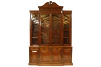 Lot 637 - A Victorian mahogany breakfront bookcase