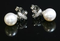 Lot 248 - A pair of 18ct white gold