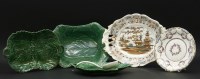 Lot 179 - Ceramics: twelve pottery green leaf plates