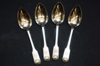 Lot 98A - A set of four George III silver table spoons