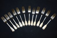 Lot 95A - A set of four George III silver dessert forks
