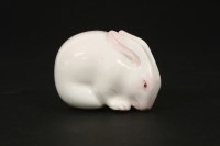 Lot 130 - A Royal Worcester netsuke albino rabbit