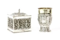 Lot 120 - An Eastern silver box and cover