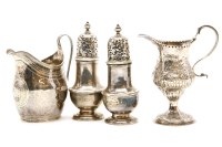Lot 118 - Two Georgian silver cream jugs