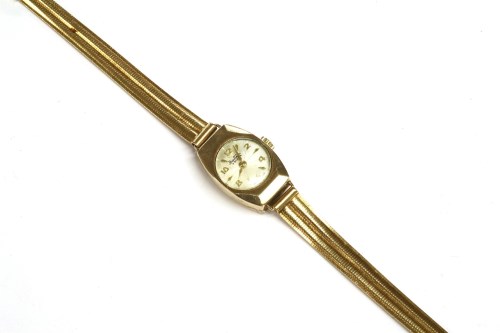 Lot 1 - A ladies 18ct gold Bertina star mechanical bracelet watch