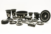 Lot 224 - A collection of Wedgwood black basalt Jasperware