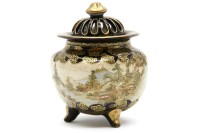 Lot 172 - A late 19th century Satsuma pot pourri vase and cover