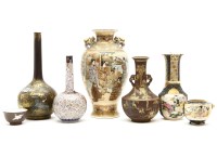 Lot 222 - Six 19th century Satsuma vases