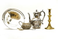 Lot 183 - A quantity of silver plate to include a tea set