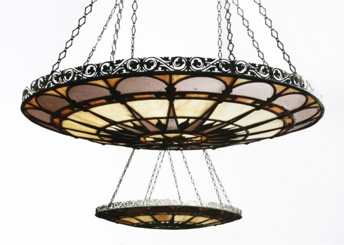 Lot 364 - A pair of Art Deco-style large dish lights
